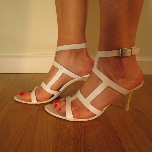 NNB PLEIN SUD White Mid Heel Sandals - Picture 3 of 10